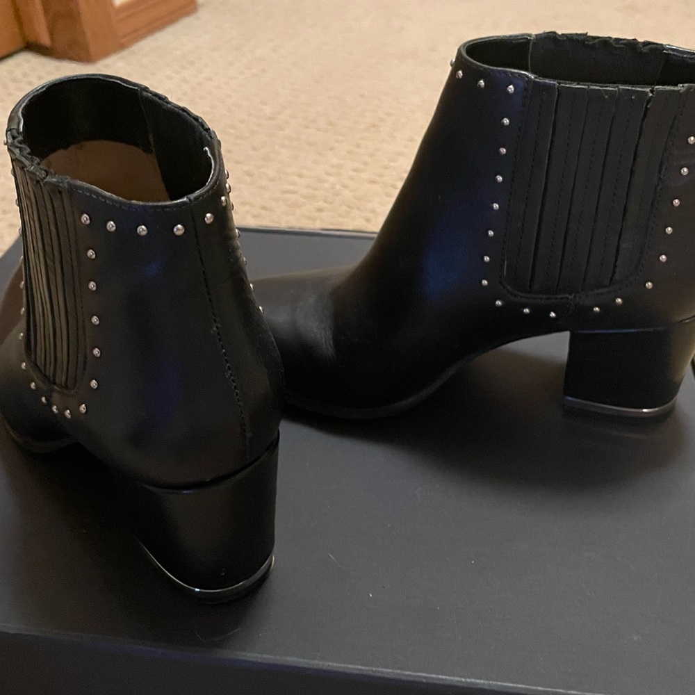 Michael Kors Black Ankle Boots with Silver Studs